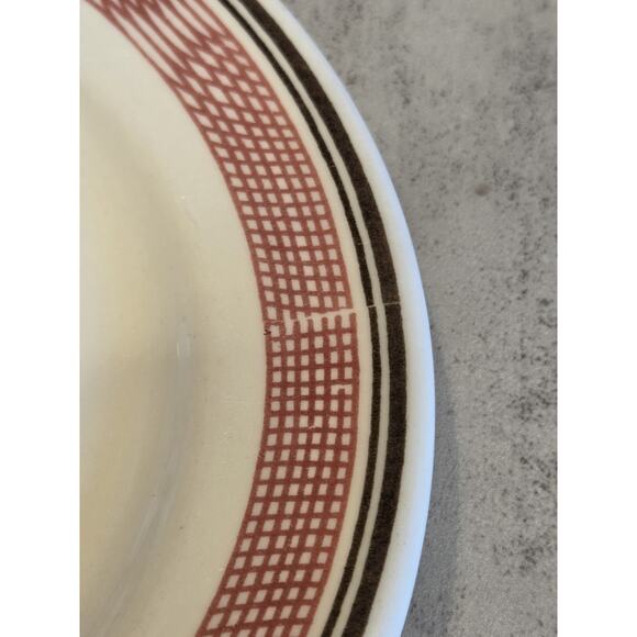 Santa Fe Railroad Mimbreno Dining Car Red Antelope Salad Plate Old Ivory Syracus - Picture 7 of 9